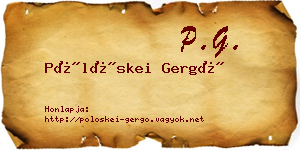 Pölöskei Gergő névjegykártya